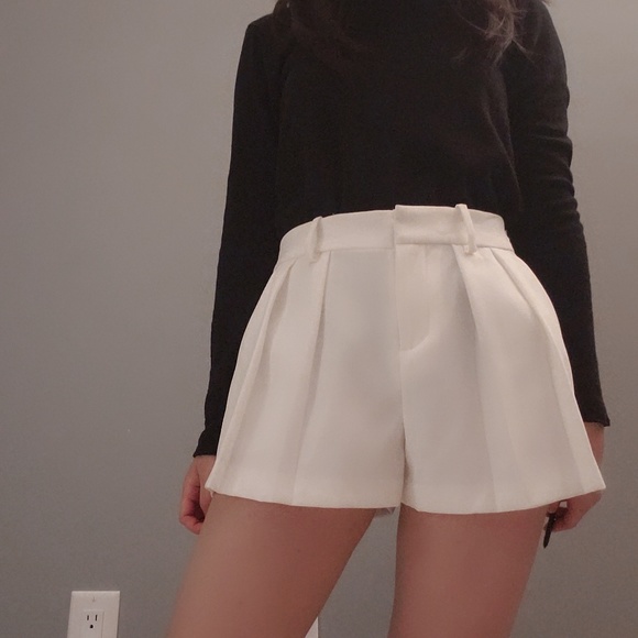 White Polyester Shorts - Picture 1 of 7